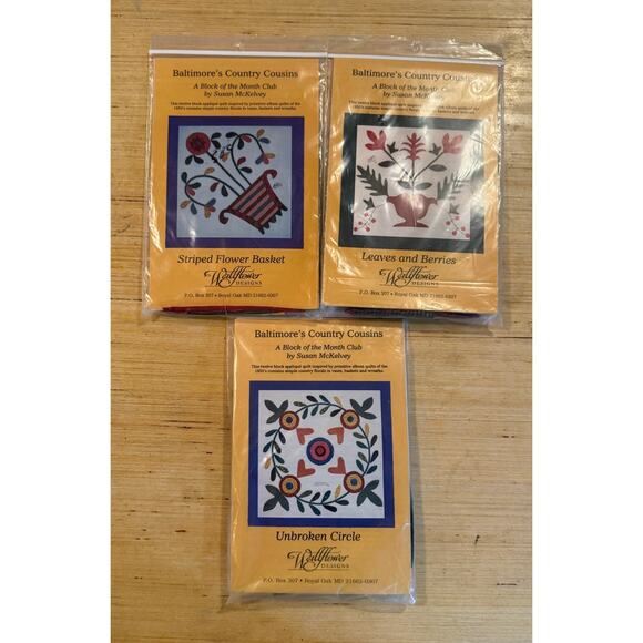 Lot of 3 Baltimore's Country Cousins Block of the Month Kits Quilting UnCut - Picture 4 of 4
